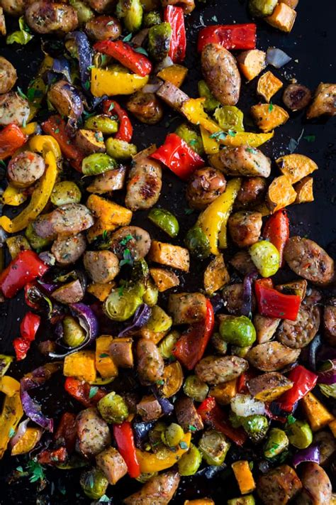 Shake the pan as the chicken cooks for even browning. Sheet Pan Chicken Sausage and Vegetables | Recipe | How to ...