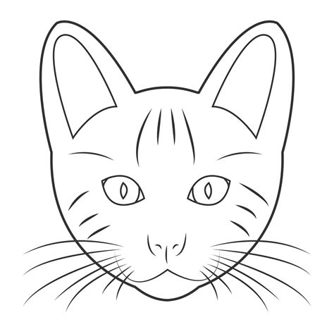Cat Face Coloring Book Vector Illustration 7100147 Vector Art At Vecteezy