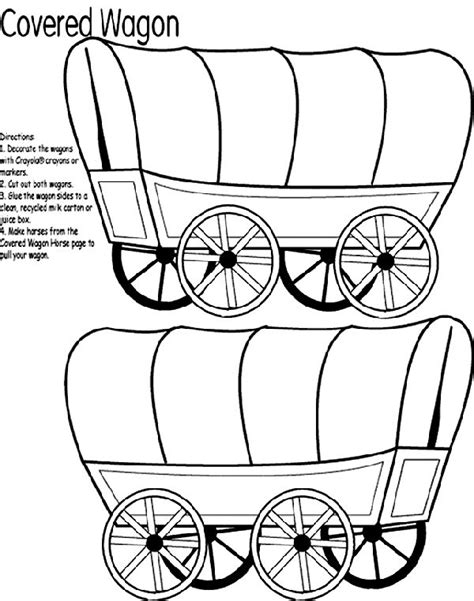 Covered Wagon To Go With 3 D Horses Covered Wagon Wagon Coloring Pages