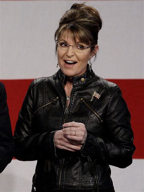 Palin In Black Leather Suit With Zippers Onstage With Mccainwtf