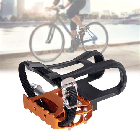 1pair Road Bike Pedal Toe Clips With Straps Cycling Bicycle Fixie Bike