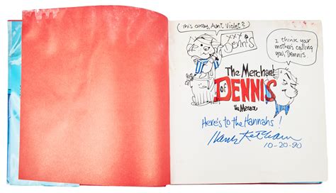 William Hanna Hank Ketcham Signed And Illustrated Dennis The Menace Book