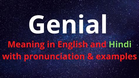 Genial Genial Meaning In English Genial Meaning In Hindi
