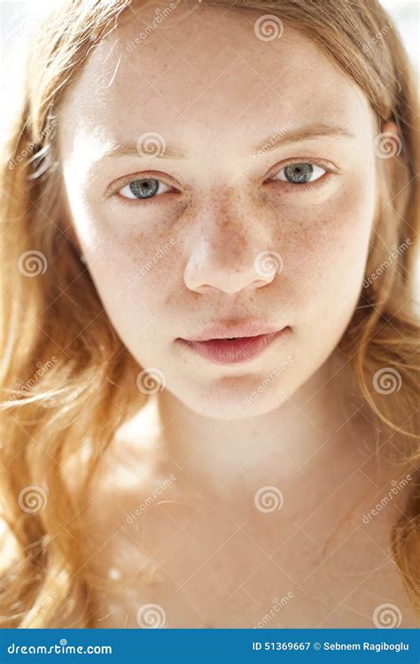 Portrait Close Up Young Beautiful Young Woman Stock Image Image Of
