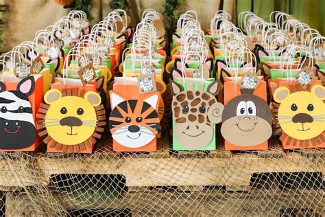 Jungle Safari Favor Bags Zoo Animals Birthday Treat Goodie