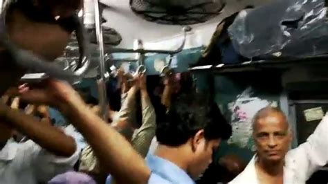 Inside View Of Crowded Mumbai Local Train India Full Chaos Hd