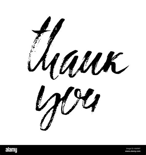 Thank You Handwritten Inscription Hand Drawn Lettering Thanks Card