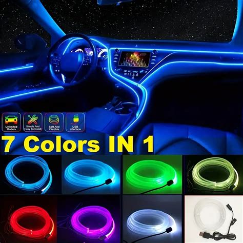 Led Strip Car Interior Decorations Atmosphere Light Rgb Neon Temu