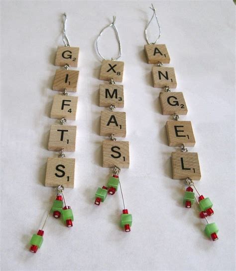 Items Similar To Scrabble Tile Christmas Ornaments Set Of Three On Etsy