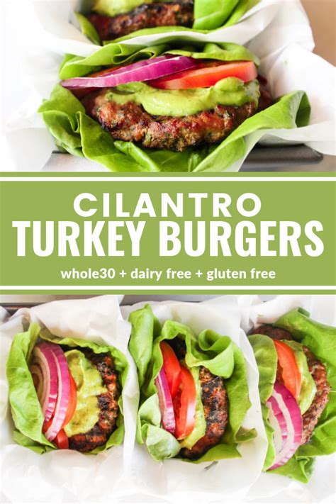 Cilantro Turkey Burgers Recipe Turkey Burger Recipes Ground Turkey
