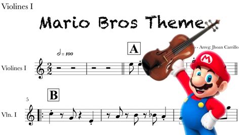 Super Mario Bros Theme Song Violin Sheet Music Piano Sheet Music Notes