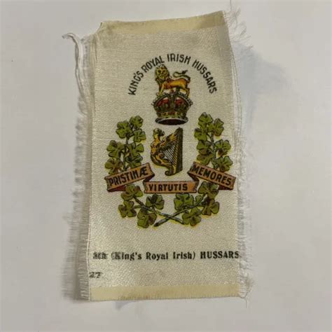 8th Kings Royal Irish Hussars Calvary Regiment Tobacco Silk Bdv