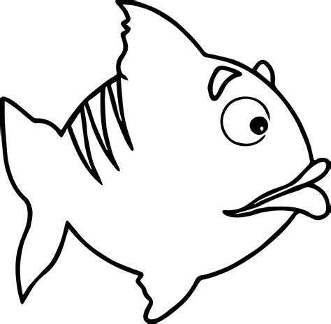 Too Cartoon Fish Coloring Page Sheet