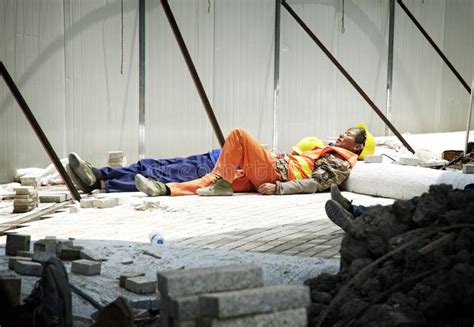 Chinese Construction Worker Sleeping Editorial Stock Image Image Of