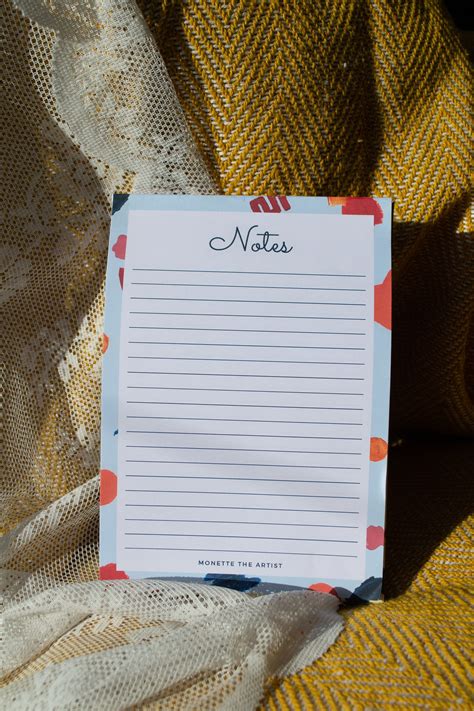 A Tear Off Lined Notepad Desk Pad Writing Pad Notepad Etsy