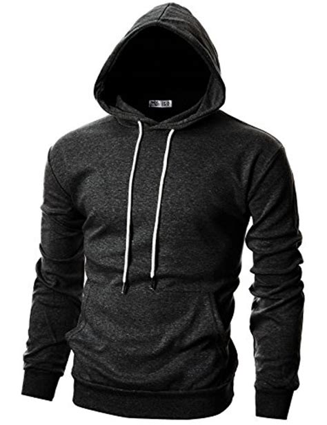 Ohoo Mens Slim Fit Long Sleeve Lightweight Zip Up Hoodie With Kanga