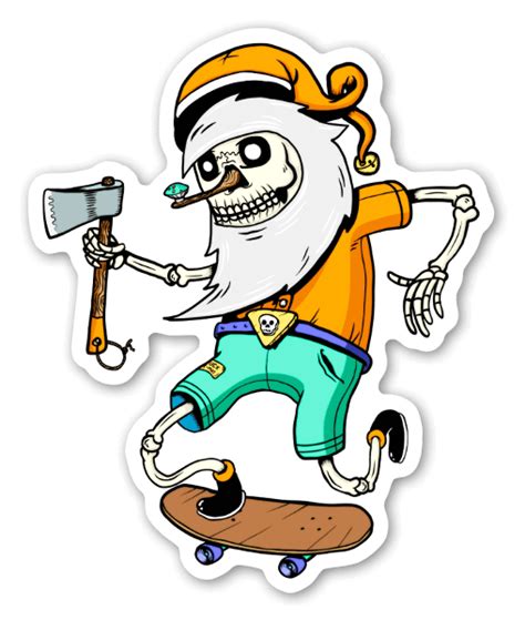 Corte De Contorno Papá Noel Con El Skate Stickerapp Tienda