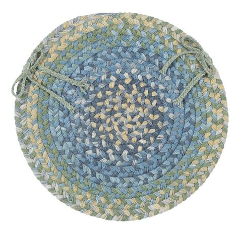 Saim round pillow chair pad thickened tatami cushion indoor outdoor pad lochas super soft round seat cushion faux fur sheepskin chair cover pad plush for living. Rustica Round Braided Wool Chair Pad, RU50 Whipple Blue ...