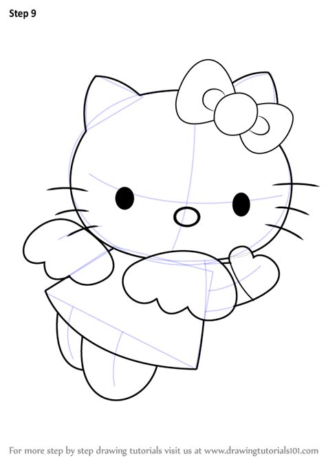 Learn How to draw Hello Kitty Angel (Hello Kitty) Step by Step