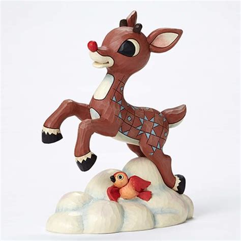 Rudolph The Red Nosed Reindeer Rudolph Flying Above Clouds Statue By