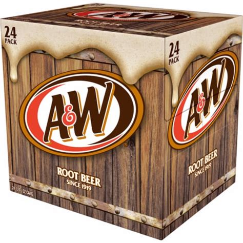 Aandw Root Beer Soda Cans 24 Pk 12 Fl Oz Smiths Food And Drug