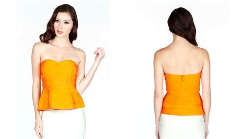Wow Couture Strapless Peplum Top Groupon