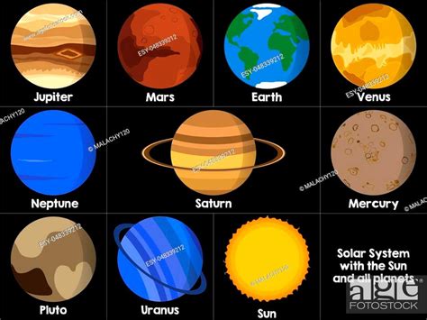 Icons Of All Planets Of The Solar System Stock Vector Vector And Low Budget Royalty Free Image