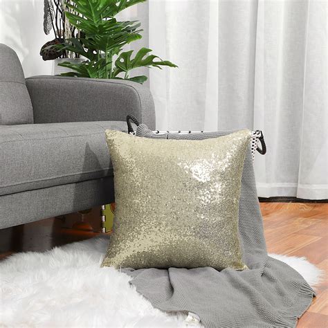 Decorative Square Shiny Comfy Sequin Throw Couch Sofa Pillow Cover
