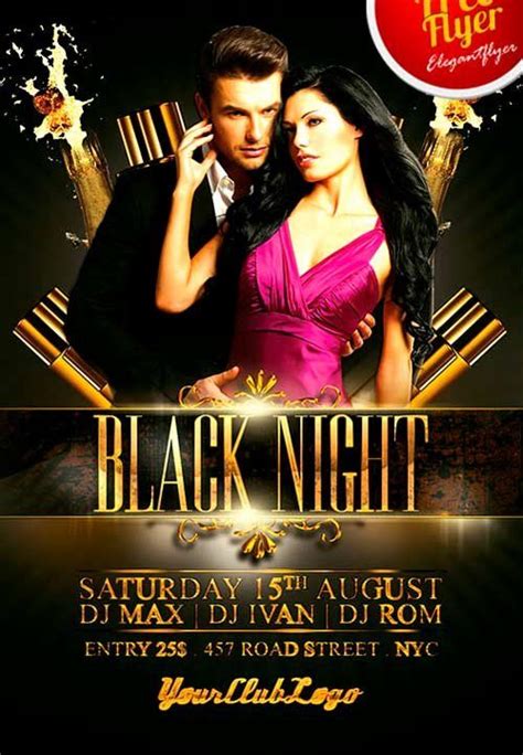 Night Club Flyer Template Awesome Download Free Black Night Club Psd