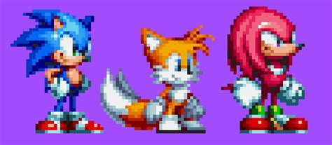 Check Out These Modern Sprites Of Sonic Tails And Knuckles Made By