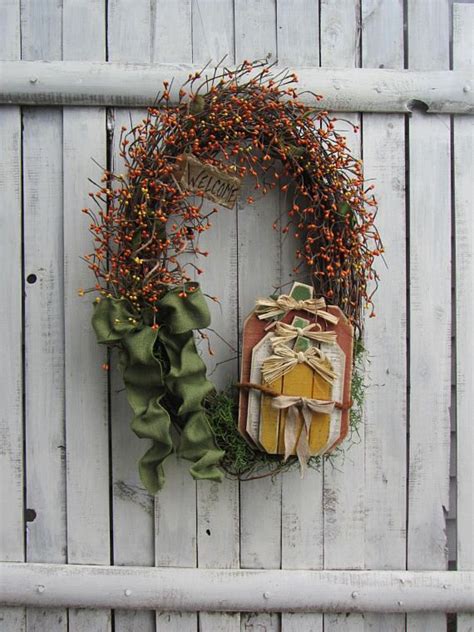 Pumpkin Wreath Fall Wreath Front Door Wreath Autumn Wreath