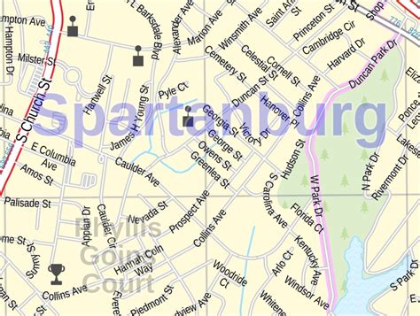 Spartanburg Map South Carolina