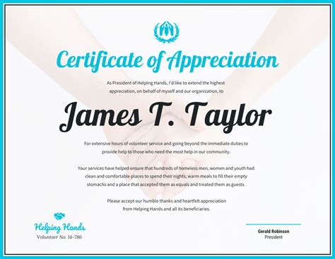 10 Certificate Of Appreciation Template Perfect Template Ideas