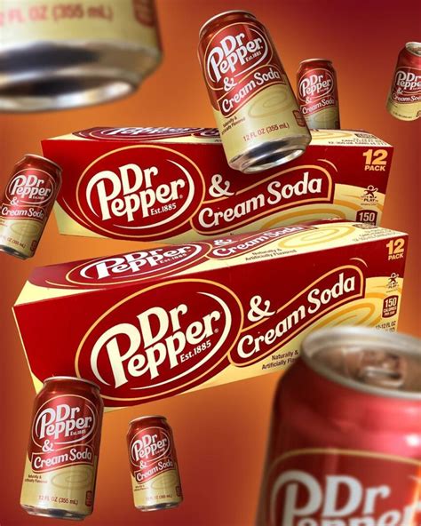Dr Pepper And Cream Soda 355ml Can American Soft Drink