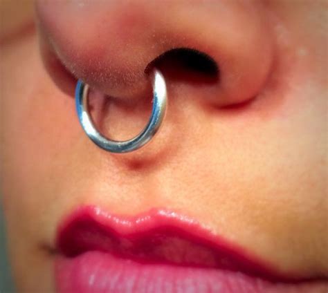 Large Gauge Thick Septum Ring G Fake Piercing Silver Wire Nose