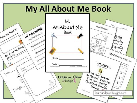 This is a quick run down of what is included on each page of this printable all about me booklet. My All About Me Book