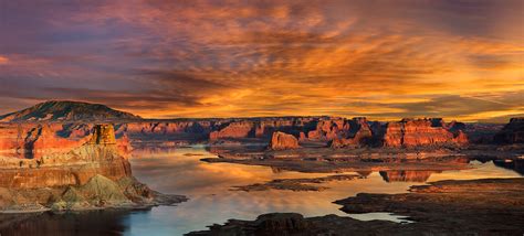 Alstrom Point Orange Sunset Lake Powell Lewis Carlyle Photography