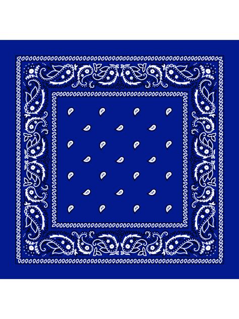 Bandana Royal Blue Paisley Bandana Single Piece 22x22