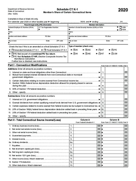 Ct K 1 2020 2023 Form Fill Out And Sign Printable Pdf Template Signnow