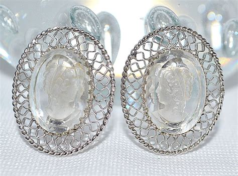 Vintage Whiting And Davis Silver Tone Filigree Reverse Carved Etsy Unique Jewelry Vintage