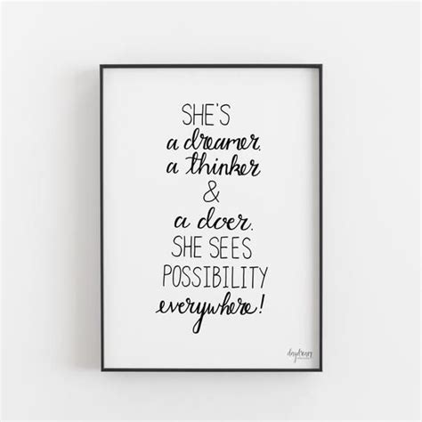 Shes A Dreamer A Thinker And A Doer She Sees Etsy Luxury Art