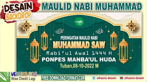 Free 3 Desain Banner Spanduk Maulid Nabi Muhammad Saw 1443 H Free Cdr