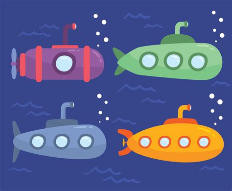 Submarines Collection Vector Vector Art & Graphics | freevector.com