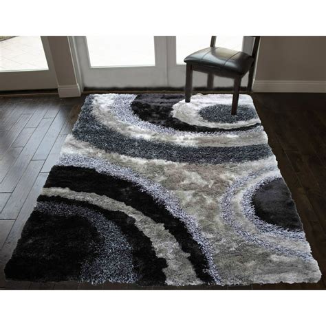 Gray Grey Silver Color 8x10 Feet Rug Carpet Area Rug Shag Shaggy Woven
