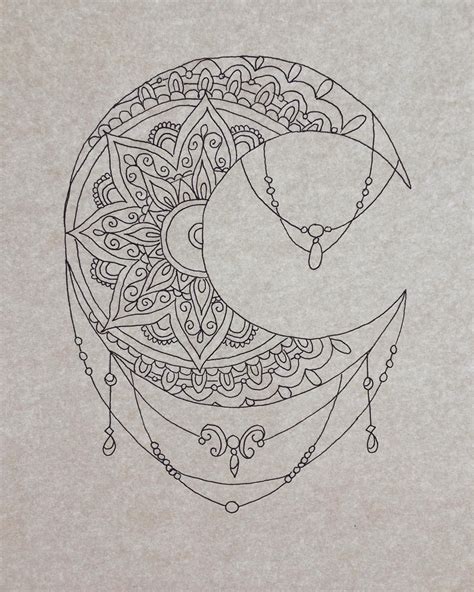 Beautiful Moon Mandala Pattern Credit