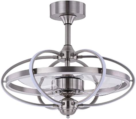 Qligha Industry Ceiling Fan Light With Remote Control Silent Led