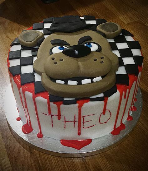 Five Nights At Freddys Cake Fnaf Fazbear Fnaf Cakes Birthdays Fnaf Cake Cake