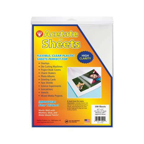 Transparent Acetate Sheets 85 X 11 Inch Hygloss Products Teacher