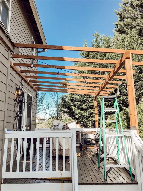 Diy Clear Corrugated Covered Pergola Attached To The House And An