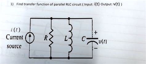 Solved Find The Transfer Function Of A Parallel Rlc Circuit Input It Output Vt It